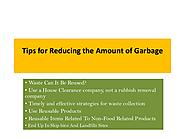 Tips for Reducing the Amount of Garbage