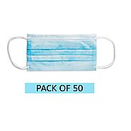 Amazon Brand - Solimo 3-Ply Disposable Surgical Mask, Set of 50: Amazon.in: Industrial & Scientific