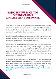 Basic Features of Top Online Claims Management Software