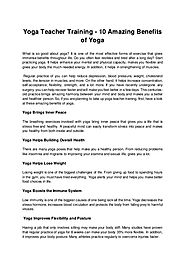 Yoga Teacher Training - 10 Aamazing Benefits of Yoga