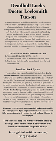 Deadbolt Locks - Locksmith in Tucson