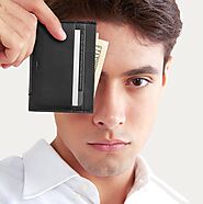 Black Leather Card Wallet - กระเป๋าใส่บัตร Dash