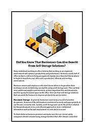 Did You Know that Businesses Can Also Benefit from Self-Storage So.. |authorSTREAM