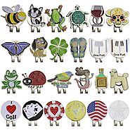 GOG Golf Marker Golf Cap Clip with Magnetic Hat Clips Golf Training Accessories Multi Colors Animal cup and flag slip...