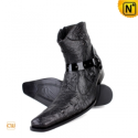 Men Black Leather Dress Booties Shoes CW701103 - cwmalls.com