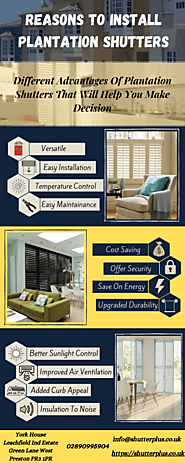 Reasons To Install Plantation Shutters