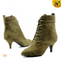 Women Green/Black Heels Boots CW332239 - CWMALLS.COM