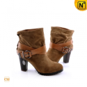Brown Thick Heel Boots Women CW309155 - CWMALLS.COM