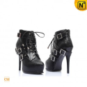 Women Black High Heels Leather Boots CW309112 - M.CWMALLS.COM