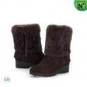 Women Fur Suede Leather Snow Boots CW332103 - M.CWMALLS.COM