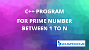 C++ Program for Prime Number Between 1 to n - LearnProgramo